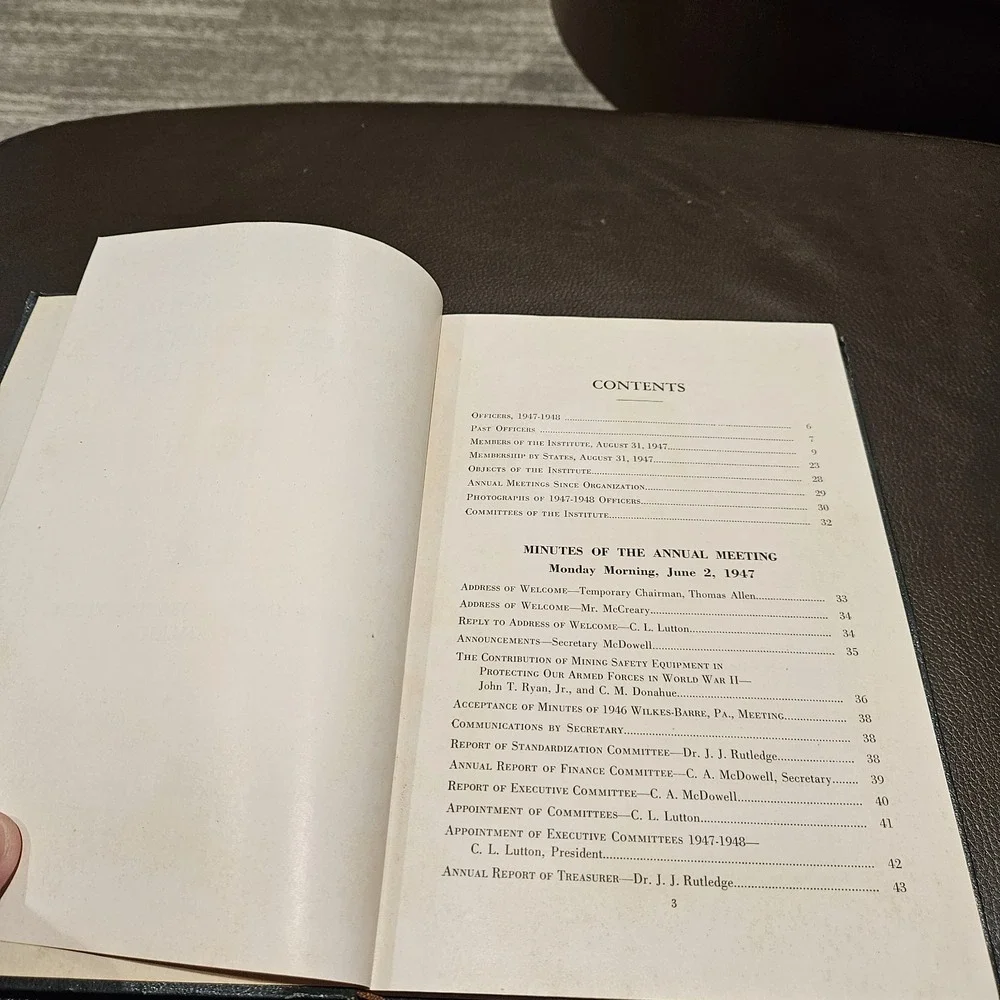 1947 Proceedings 37th‎ Convention Mine Inspectors Institute America Denver CO HC